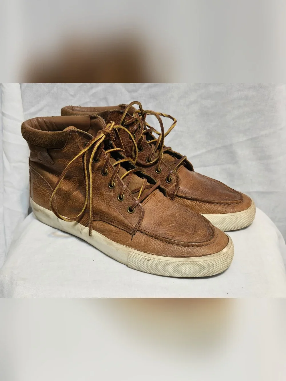 Polo Ralph Lauren Mens Boots Tedd Pull Up Grain Brown Tan Shoes Size 10D